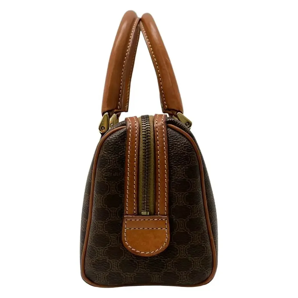 Celine Macadam Handbag Dark Brown PVC Leather